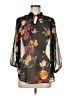 AGB Floral Black 3/4 Sleeve Blouse Size M - photo 1