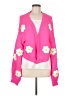 Unbranded 100% Polyester Floral Pink Cardigan Size M (estimated) - photo 1