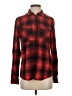 Express Plaid Red Long Sleeve Button-Down Shirt Size XS - photo 1