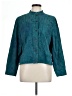 Chico's 100% Cotton Paisley Teal Jacket Size Lg (2) - photo 1