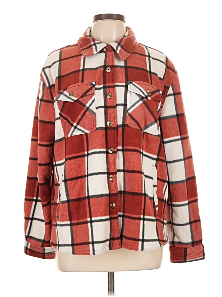 Pre-owned Sage Collective Long Sleeve Button Down Shirt In Red