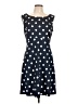 Connected Apparel Polka Dots Blue Casual Dress Size 12 - photo 1