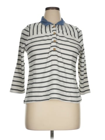 Jones New York Signature 3/4 Sleeve Button-Down Shirt (view 1)
