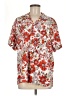 Imperio Floral Red Short Sleeve Button-Down Shirt Size M - photo 1