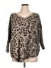 Democracy Animal Print Brown Pullover Sweater Size XL - photo 1