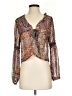 Shein 100% Polyester Brown 3/4 Sleeve Blouse Size S - photo 1