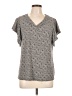 Roz & Ali Gray Short Sleeve Blouse Size L - photo 1