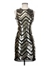Vince Camuto 100% Polyester Metallic Chevron-herringbone Multi Color Silver Cocktail Dress Size 2 - photo 1