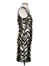 Vince Camuto 100% Polyester Metallic Chevron-herringbone Multi Color Silver Cocktail Dress Size 2 - photo 4