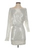Shein 100% Polyester Metallic Silver Cocktail Dress Size 2 - photo 1