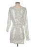 Shein 100% Polyester Metallic Silver Cocktail Dress Size 2 - photo 2