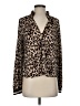 Saylor 100% Polyester Animal Print Brown Long Sleeve Blouse Size S - photo 1