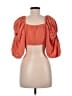 Shein 100% Polyester Orange 3/4 Sleeve Blouse Size L - photo 2