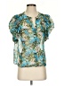 Allison 100% Polyester Blue Short Sleeve Blouse Size XS - photo 1