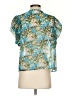 Allison 100% Polyester Blue Short Sleeve Blouse Size XS - photo 2