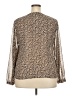 A New Day 100% Polyester Animal Print Brown Long Sleeve Blouse Size XXL - photo 2