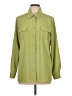 Elementz 100% Polyester Solid Green Long Sleeve Blouse Size L - photo 1