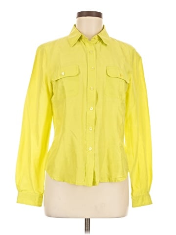 Calvin Klein Long Sleeve Silk Top (view 1)