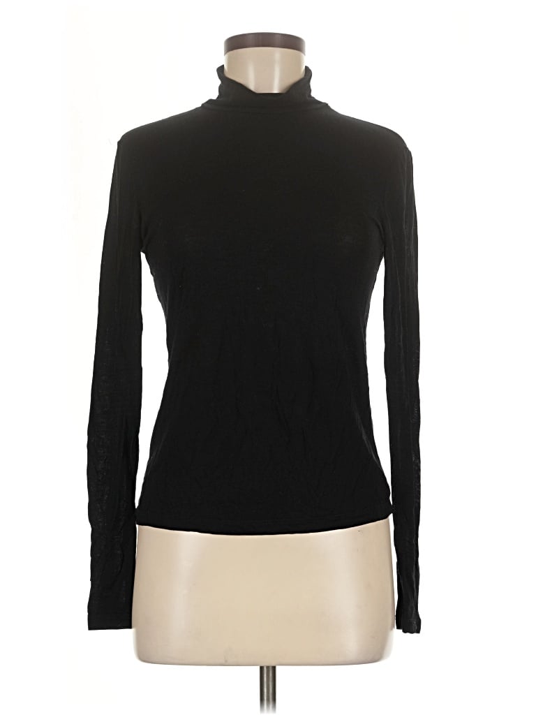Pre-owned Mng Long Sleeve Top Black Turtleneck Tops