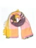 David & Young 100% Acrylic Plaid Pink Yellow Scarf One size - photo 1