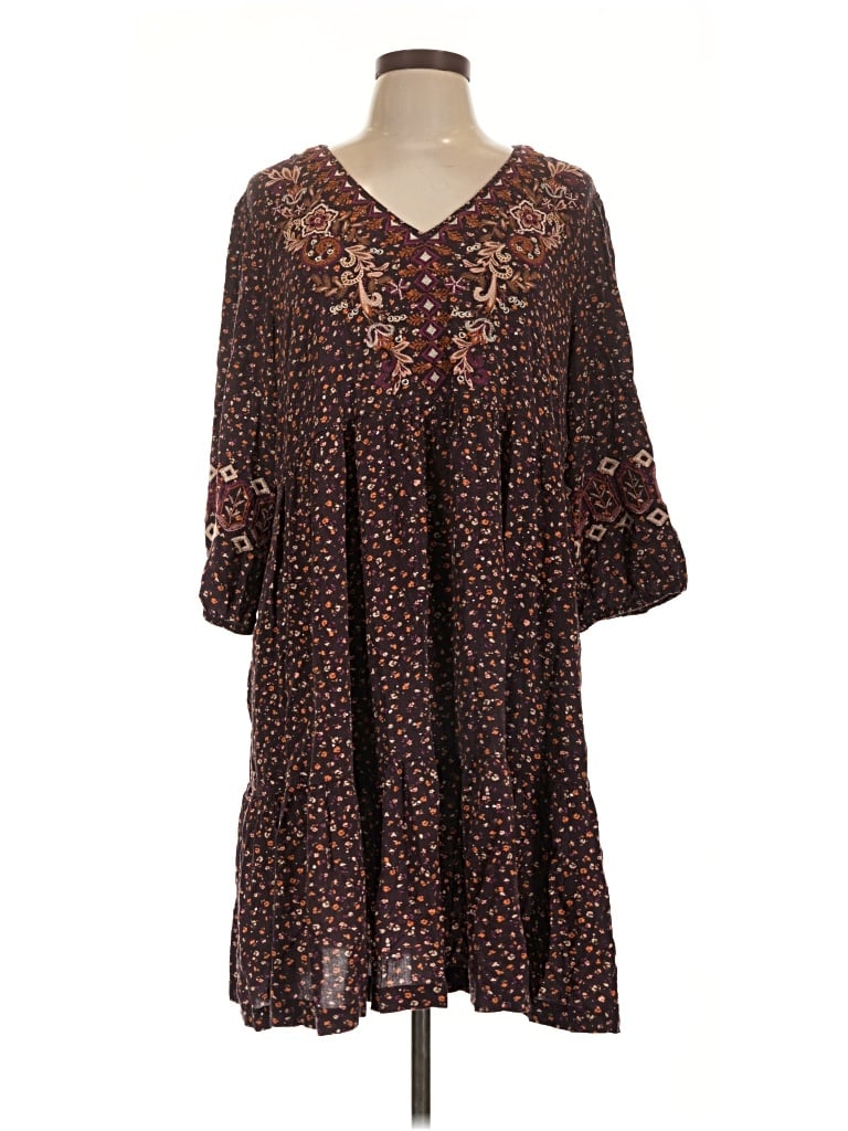 Pre-owned Jjill Casual Dress In Brown