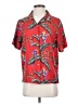 Paradise Found 100% Rayon Tropical Red Short Sleeve Blouse Size S - photo 1