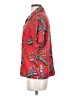 Paradise Found 100% Rayon Tropical Red Short Sleeve Blouse Size S - photo 5