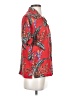 Paradise Found 100% Rayon Tropical Red Short Sleeve Blouse Size S - photo 4