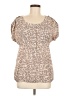 Ann Taylor LOFT 100% Polyester Tan Short Sleeve Blouse Size M - photo 1