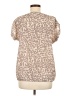 Ann Taylor LOFT 100% Polyester Tan Short Sleeve Blouse Size M - photo 2