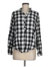 Gap Checkered-gingham Black Long Sleeve Blouse Size M - photo 1