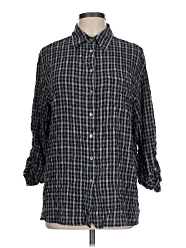 Karen Scott 3/4 Sleeve Button Down Shirt