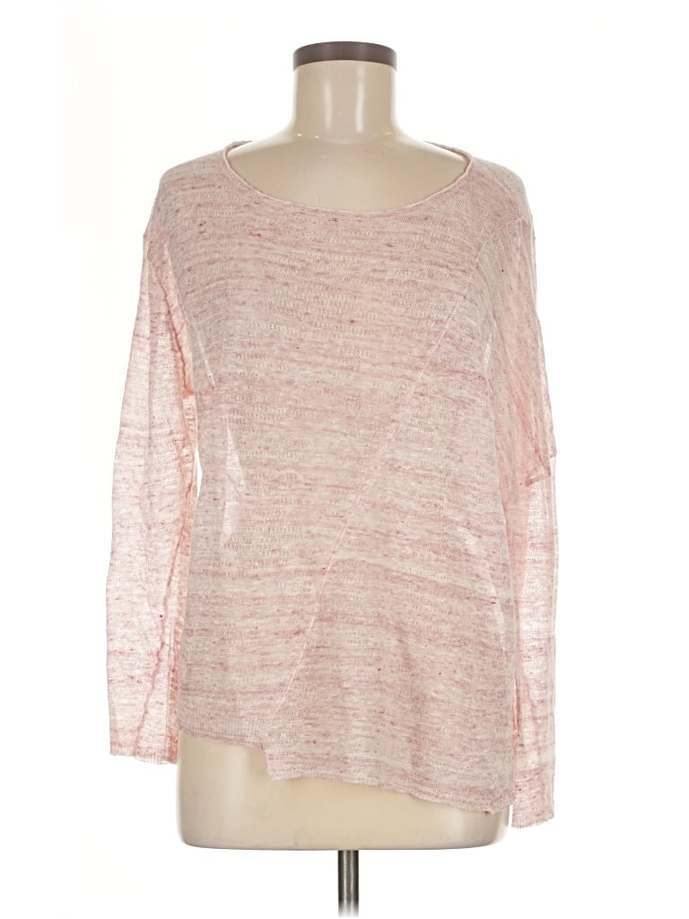 Pre-owned Inhabit Long Sleeve Top Pink Boatneck Tops