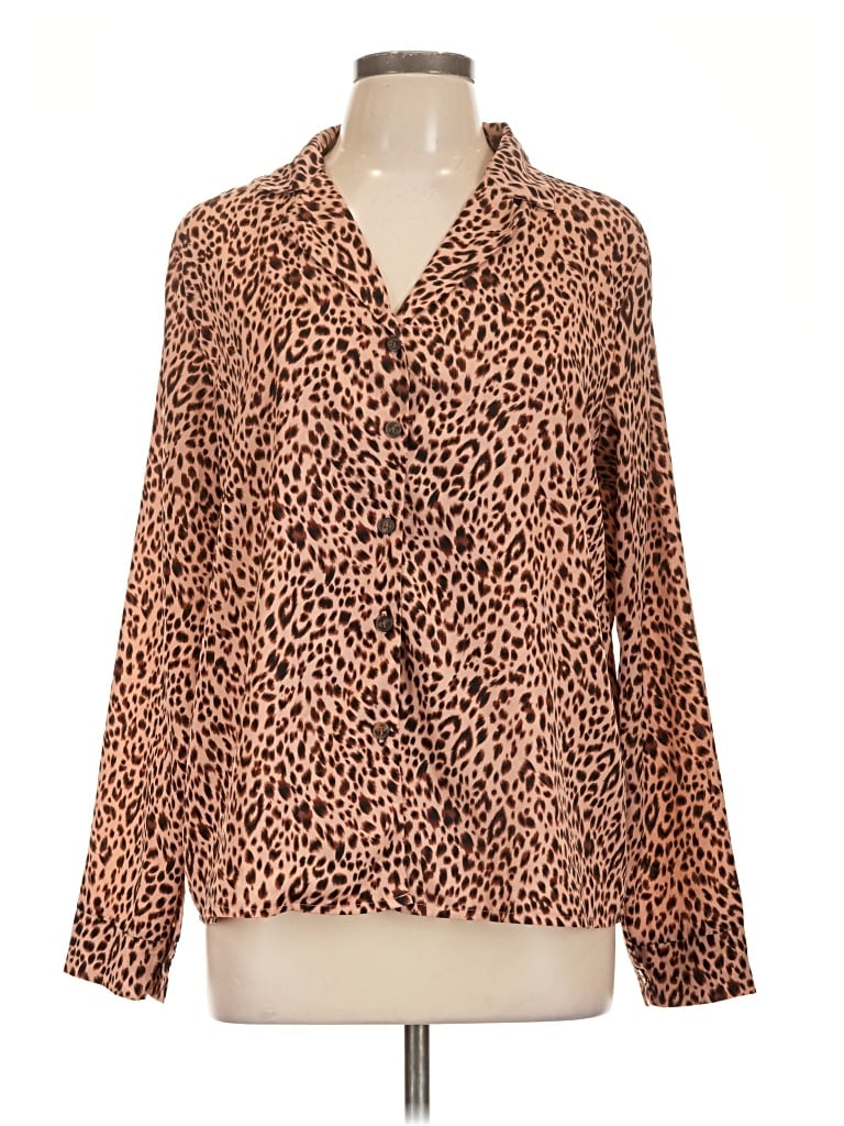 Pre-owned Ecowish Long Sleeve Blouse In Brown