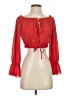 On Twelfth 100% Polyester Red 3/4 Sleeve Blouse Size S - photo 1