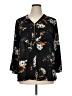 Cato 100% Polyester Floral Black 3/4 Sleeve Blouse Size 14 - 16 - photo 1