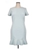 Ann Taylor 100% Polyester Solid Blue Casual Dress Size 14 - photo 1