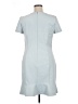 Ann Taylor 100% Polyester Solid Blue Casual Dress Size 14 - photo 2