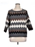 J.Jill Chevron-herringbone Brown Pullover Sweater Size XL - photo 1