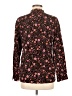 Lands' End Floral Black Long Sleeve Blouse Size 8 - photo 2