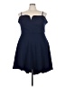 City Studio Solid Blue Cocktail Dress Size 22 - photo 1
