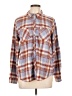 Maurices Plaid Brown Blue Long Sleeve Button-Down Shirt Size L - photo 1