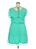 The Limited 100% Polyester Solid Teal Casual Dress Size XXL - photo 2