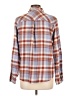 Maurices Plaid Brown Blue Long Sleeve Button-Down Shirt Size L - photo 2