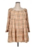 Rewind 100% Rayon Plaid Tan Casual Dress Size XL - photo 1