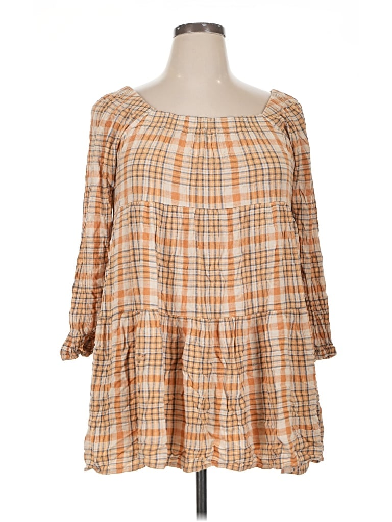 Pre-owned Rewind Casual Dress In Tan