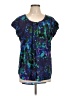 Amanda Green 100% Polyester Blue Short Sleeve Blouse Size L - photo 1