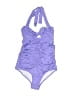 Pez D'Or Hearts Purple One Piece Swimsuit Size S - photo 1