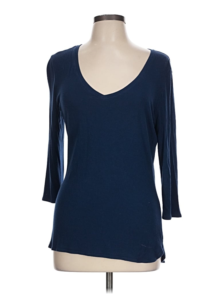 Pre-owned Max Studio 3/4 Sleeve T-shirt In Blue