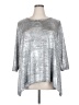 Ruby Rd. Metallic Silver 3/4 Sleeve T-Shirt Size 2X - photo 1